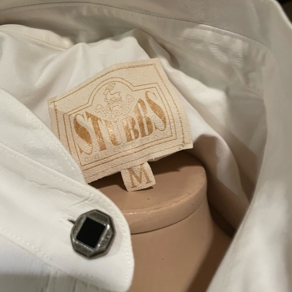 White Long Sleeve Tee with Stand-Up Collar - Picture 3 of 3